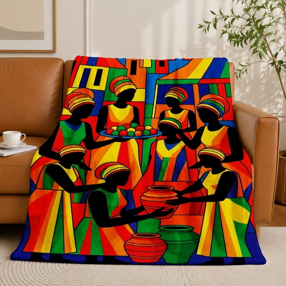 SPXUBZ Abstract Colorful Art Flannel Fleece Blanket, Modern Design Throw Blanket, Soft Cozy Warm Blanket for Bedroom Living Room