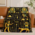 thumbnail image 1 of SPXUBZ Ancient Egypt Pattern Flannel Fleece Blanket, Historical Art Throw Blanket, Soft Cozy Warm Blanket for Bedroom Decor, 1 of 5