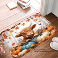 thumbnail image 1 of SPXUBZ Autumn Highland Cow with Pumpkins Non Slip Flannel Floor Mat for Bathroom Kitchen Bedroom Decor 16x24 inch, 1 of 5