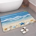 thumbnail image 1 of SPXUBZ Beach Waves Sand Starfish Shells Non Slip Kitchen Mats Bathroom Rugs Floor Mats for Floor 31.5x20 inch, 1 of 5