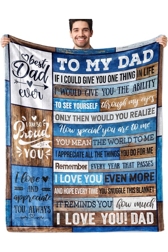 Birthday Gifts Christmas Gifts for Dad Soft Throw Flannel Blanket for Bedding Sofa 60x50 in