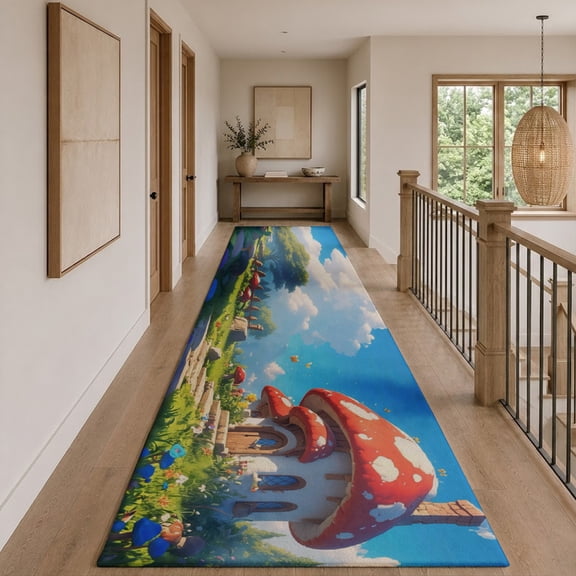 SPXUBZ Blue Sky Cloud Velvet Area Rug Cartoon Non-Slip Rectangle Carpet Kids Room Bedroom Home Decor Floor Mat