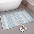 thumbnail image 1 of SPXUBZ Blue White Wood Plank Pattern Non Slip Kitchen Mats Bathroom Rugs Floor Mats for Floor 24x16 inch, 1 of 5