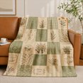 thumbnail image 1 of SPXUBZ Botanical Patchwork Flannel Fleece Blanket, Green Nature Pattern Throw Blanket, Soft Cozy Warm Blanket for Bedroom Sofa Decor 50"x40", 1 of 4