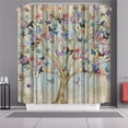 thumbnail image 1 of SPXUBZ Butterfly Tree Shower Curtain Tree of Life Bathroom Curtain Grunge Style Butterfly Shower Curtain with 12Pcs Hooks Waterproof Fabric 72x72 Inch, 1 of 5