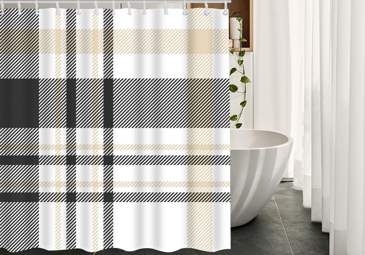Police Shackle Pattern Print Bathroom Shower Curtain