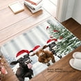thumbnail image 1 of SPXUBZ Christmas Cows with Santa Hats Non-slip Flannel Floor Mat for Bathroom Kitchen Bedroom Decor 16x24 inch, 1 of 4