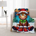 thumbnail image 1 of SPXUBZ Christmas Reindeer Pattern Flannel Blanket Soft Plush Throw Blanket Holiday Decor Cozy Warm Blanket for Home Sofa Bedroom 80"x60", 1 of 5