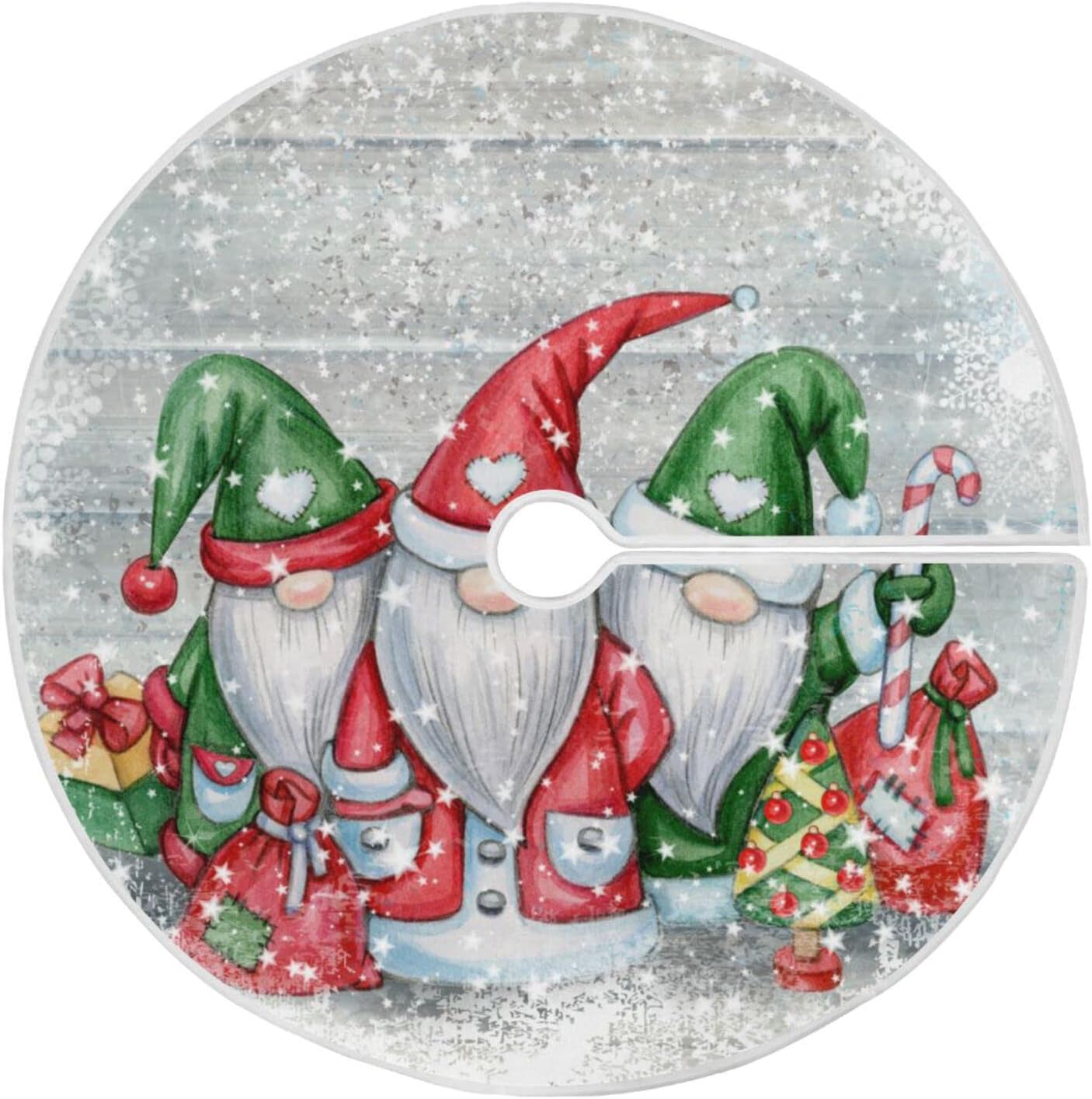 SPXUBZ Christmas Tree Skirt Cute Gnomes Xmas Tree Decorations Burlap