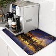 thumbnail image 1 of SPXUBZ City Skyline Coffee Mat, Super Absorbent Coffee Machine Mat, Kitchen Counter Drying Pad, Coffee Bar Mat, Non Slip Countertop Protector, Quick Dry Dish Drying Mat, 1 of 5