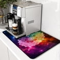 thumbnail image 1 of SPXUBZ Colorful Lotus Coffee Mat, Coffee Station Mat, Super Absorbent Kitchen Counter Drying Mat, Coffee Machine Pad, Non Slip Countertop Protector, Quick Dry Dish Drying Mat, 1 of 5
