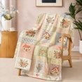 thumbnail image 1 of SPXUBZ Cottage Floral Patchwork Flannel Fleece Blanket, Vintage Farmhouse Throw Blanket, Soft Cozy Warm Blanket for Bedroom Sofa Decor 80"x60", 1 of 5