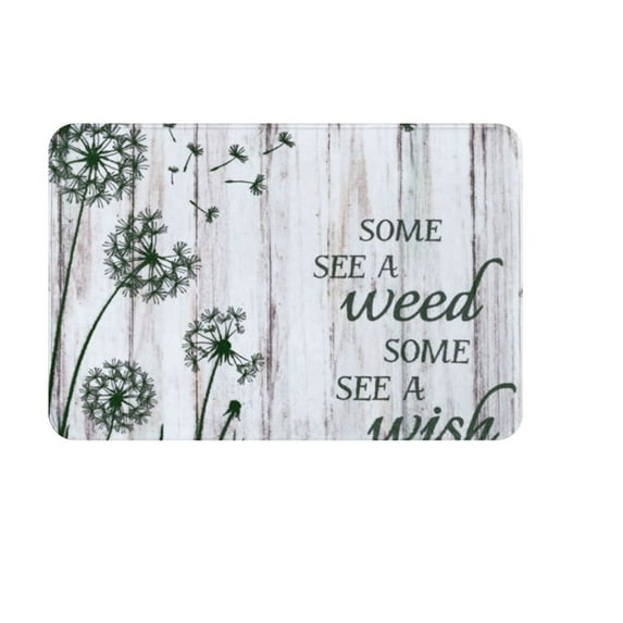 SPXUBZ Dandelion Retro Wooden Board Background Absorbent Farmhouse Bathroom Rugs Mats 16''X24''