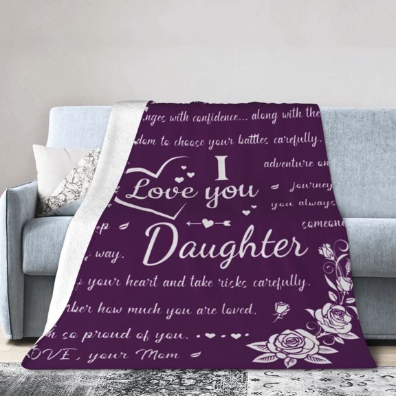 SPXUBZ Daughter Blanket from Mom, Daughter Gift Blanket Super Soft Throw for Mothers Day, Birthday, Christmas