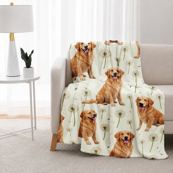 SPXUBZ Dog Pattern Throw Blanket 50x60 Inch, Puppy Print Soft Fleece Blanket, Cozy Warm Blanket for Bedroom Sofa Living Room 50"x40"