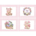 thumbnail image 1 of SPXUBZ Easter Placemats, Pink and White Buffalo Plaid Cute Rabbit Egg Flower Basket Happy Easter 18x12 Inch Placemats for Family Table Holiday Decoration Placemat Set of 4, 1 of 5