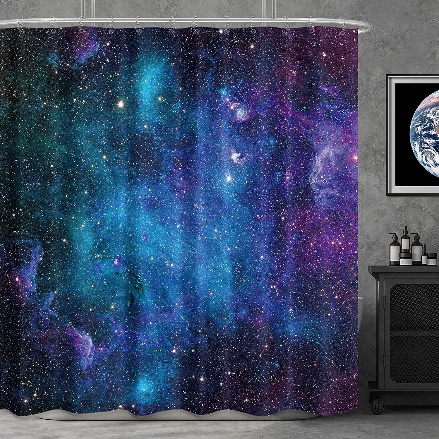 SPXUBZ Fabric Star Outer Space Shower Curtain for Bathroom Decor 72Wx72H  Inch Starry Galaxy Bathtub Set Men Boys Trippy Nebula Universe Planet
