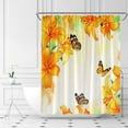 thumbnail image 1 of SPXUBZ Flower Butterfly Shower Curtain Orange Spring Blossom Plant Beautiful Animal Butterflies Wings Nature Garden Scenery Fabric Bathroom Curtains Decor Set with Hooks(72"WX72"H inch), 1 of 5