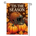 thumbnail image 1 of SPXUBZ Football Pumpkin Garden Flag 12 x 18 Inch Linen Tis The Season Fall Outdoor Yard Flag Autumn Sports Front Porch Farmhouse Lawn Patio Decoration, 1 of 5