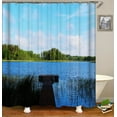thumbnail image 1 of SPXUBZ Forests Wood Stacks Lakes Beautiful Nature Scenery Shower Curtain Sets for Bathroom Fabric Machine Washable Digital Printing Decor with 12 Hooks, 72 x 72 Inches, 1 of 5