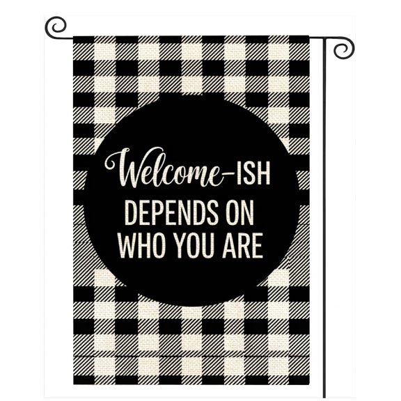 SPXUBZ Fun Garden Flag with Hanging Quote, Vertical Welcome Flag, Outdoor Double-Sided Farmhouse Home Decor, 12x18 Inch