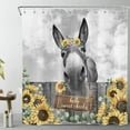 thumbnail image 1 of SPXUBZ Funny Donkey Shower Curtain ,Vintage Sunflower Yellow Floral Bath Curtain for Bathroom Decor with12 Hooks 72X72 inches, 1 of 7