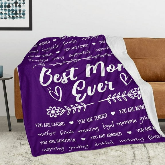 SPXUBZ Gifts for Mom Blanket,Best Mom Ever Throws blankets,Mom Birthday Gifts Throw Blankets 50x60inch