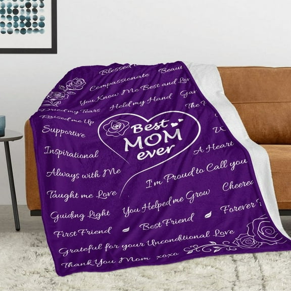 SPXUBZ Gifts for Mom, Mom Throw Blanket, Mom Gifts, Mothers Day Gifts, Gifts for Anniversary Mom Birthday Gifts, Best Mom Ever Blanket 50x60inch