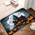 thumbnail image 1 of SPXUBZ Halloween Ghost Pumpkin House Non Slip Flannel Floor Mat for Bathroom Kitchen Bedroom Decor 16x24 inch, 1 of 5
