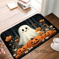 thumbnail image 1 of SPXUBZ Halloween Ghost Pumpkin Non Slip Flannel Floor Mat for Bathroom Kitchen Bedroom Decor 16x24 inch, 1 of 5