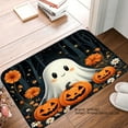 thumbnail image 1 of SPXUBZ Halloween Ghost Pumpkin Non Slip Flannel Floor Mat for Bathroom Kitchen Bedroom Decor 16x24 inch, 1 of 5
