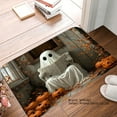 thumbnail image 1 of SPXUBZ Halloween Ghost Reading Newspaper Non Slip Flannel Floor Mat for Bathroom Kitchen Bedroom Decor 16x24 inch, 1 of 5