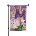 thumbnail image 1 of SPXUBZ He is Risen Spring Easter Small Garden Flag 12x18 Vertical Double Sided Burlap, 1 of 7
