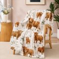 thumbnail image 1 of SPXUBZ Highland Cow Flannel Fleece Blanket, Farm Animal Pattern Throw Blanket, Soft Cozy Warm Blanket for Bedroom Sofa Home Decor 60"x50", 1 of 5
