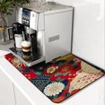 thumbnail image 1 of SPXUBZ Japanese Floral Coffee Mat, Super Absorbent Coffee Machine Mat, Kitchen Counter Drying Pad, Non Slip Coffee Bar Mat, Quick Dry Dish Drying Mat for Countertop, 1 of 5
