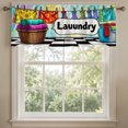 thumbnail image 1 of SPXUBZ Laundry Sign Window Valance Farmhouse Kitchen Curtain Valance Rod Pocket Home Decor, 1 of 5