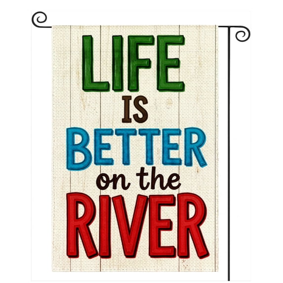 SPXUBZ "Life Is Better" Riverside Garden Flag, Double-Sided Outdoor Banner for Your Home, 12x18 Inch