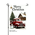 thumbnail image 1 of SPXUBZ Merry Christmas Red Truck Snowman Linen Garden Flag for Winter Christmas Home Outdoor Garden Yard Door Decor 12x18 inch, 1 of 5