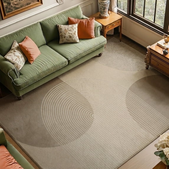 SPXUBZ Minimalist Abstract Line Velvet Area Rug, Modern Geometric Rectangle Floor Carpet, Soft Plush Non Slip Rug for Living Room Bedroom 47.2"×31.5"