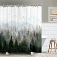 thumbnail image 1 of SPXUBZ Mountain Shower Curtain Misty Forest Tree Foggy Shower Curtain for Bathroom with Hooks Cool Nature Scenery Landscape Bathtub Decor 72x72 inch Design Art Shower Curtain Waterproof Fabric, 1 of 5