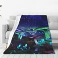 thumbnail image 1 of SPXUBZ Mushroom Blanket Galaxy Space Fantasy Plant Print Throw Black Blanket Lightweight Warm for Sofa Chair Bed Office 50"x60", 1 of 7