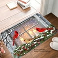 thumbnail image 1 of SPXUBZ Non Slip Flannel Floor Mat Winter Cardinal Window Scene for Bathroom Kitchen Bedroom Decor 16x24 inch, 1 of 5