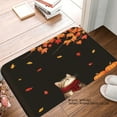 thumbnail image 1 of SPXUBZ Non Slip Flannel Floor Mat with Autumn Cat and Leaves Design for Bathroom Kitchen Bedroom Decor 16x24 inch, 1 of 3