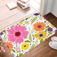 thumbnail image 1 of SPXUBZ Non Slip Flannel Polyester Floor Mat With Colorful Floral Design For Bathroom Kitchen Bedroom Decoration 24x16 inch, 1 of 5