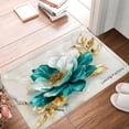 thumbnail image 1 of SPXUBZ Non Slip Flannel Polyester Kitchen Floor Mat With Elegant Floral Design For Bedroom Bathroom Decoration 31.5x19.7 inch, 1 of 5