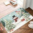thumbnail image 1 of SPXUBZ Non-slip Flannel Floor Mat Christmas Snowman and Pine Tree Design for Bathroom Kitchen Bedroom Decor 16x24 inch, 1 of 3