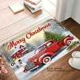 thumbnail image 1 of SPXUBZ Non-slip Flannel Floor Mat Merry Christmas Red Truck Scene for Bathroom Kitchen Bedroom Decor 16x24 inch, 1 of 3