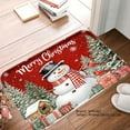 thumbnail image 1 of SPXUBZ Non-slip Flannel Floor Mat Merry Christmas Snowman Design for Bathroom Kitchen Bedroom Decor 16x24 inch, 1 of 5