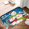 thumbnail image 1 of SPXUBZ Non-slip Flannel Floor Mat Merry Christmas Snowmen Design for Bathroom Kitchen Bedroom Decor 16x24 inch, 1 of 5