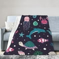 thumbnail image 1 of SPXUBZ Ocean Animal Blanket Smooth Soft Starfish Shark Turtle Print Blanket Kid Baby for Kids adult Gift Couch Bed Twin, 1 of 7